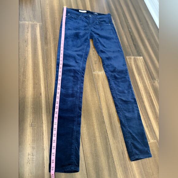 AG Adriano Goldschmied size 26 Deep Blue Skinny Jeans Low Rise Velour - Picture 6 of 11